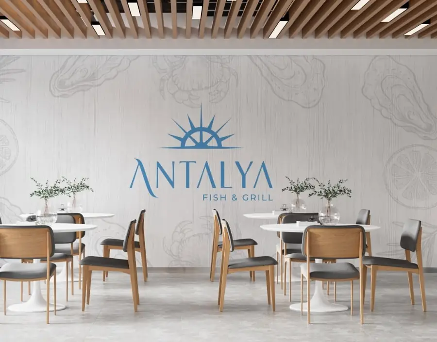Antalya Fish & Grill: Señalética interior