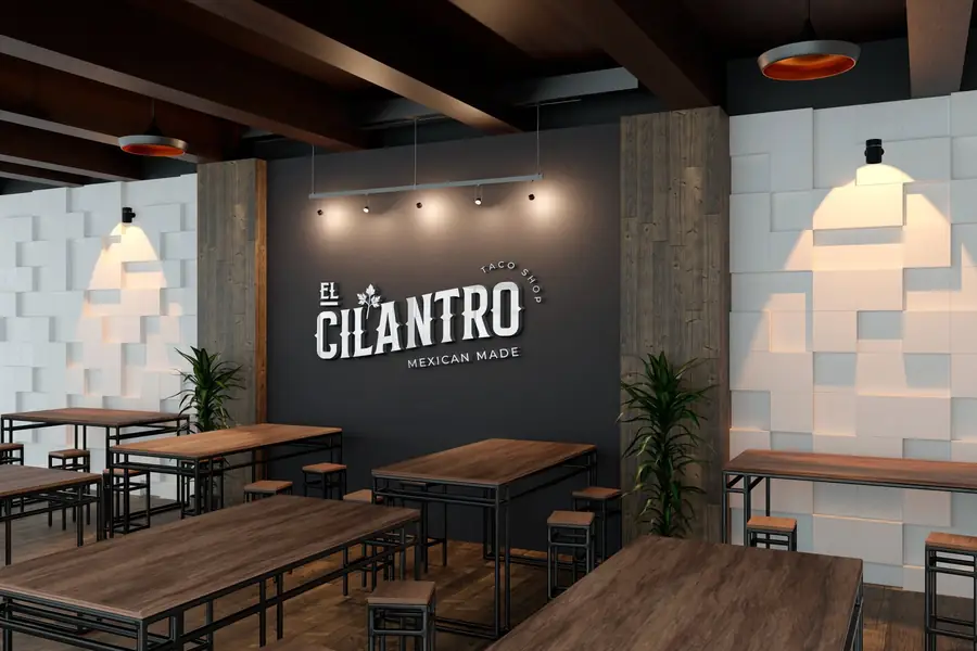 El Cilantro: Señalética interior