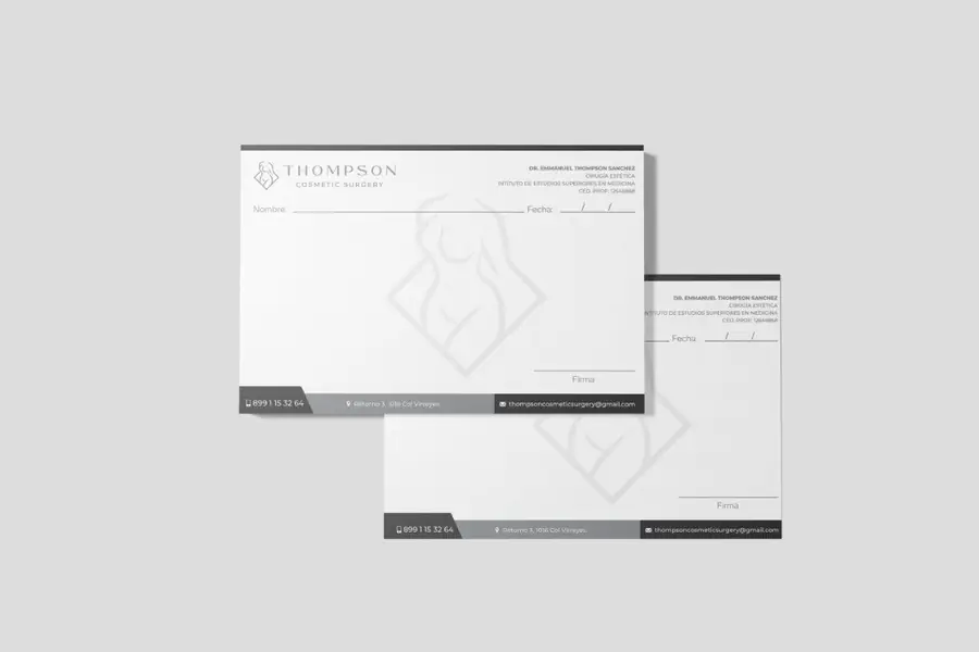 Thompson Cosmetic Surgery: Recetas médicas